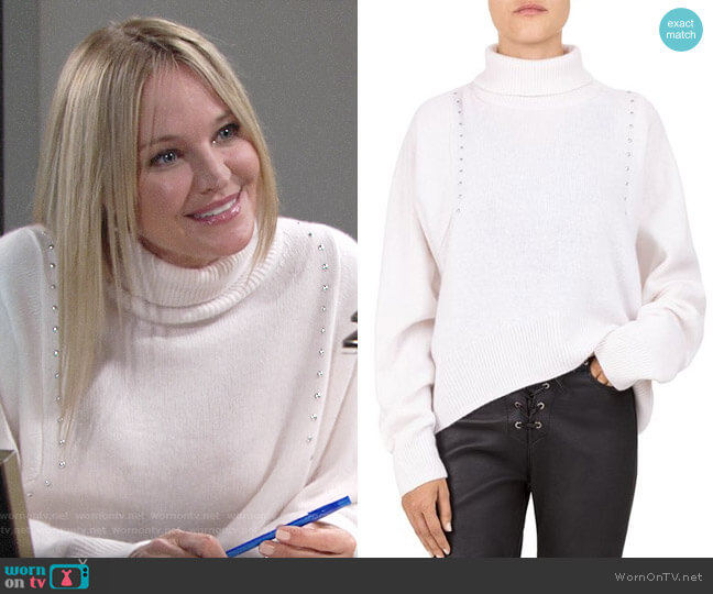 The Kooples Studded Draped Turtleneck worn by Sharon Newman (Sharon Case) on The Young and the Restless