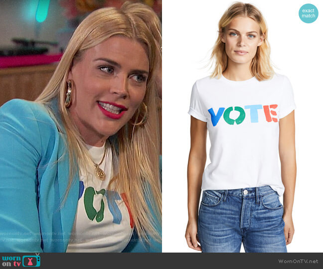 Tory Burch Vote Tee worn by Busy Philipps on Busy Tonight