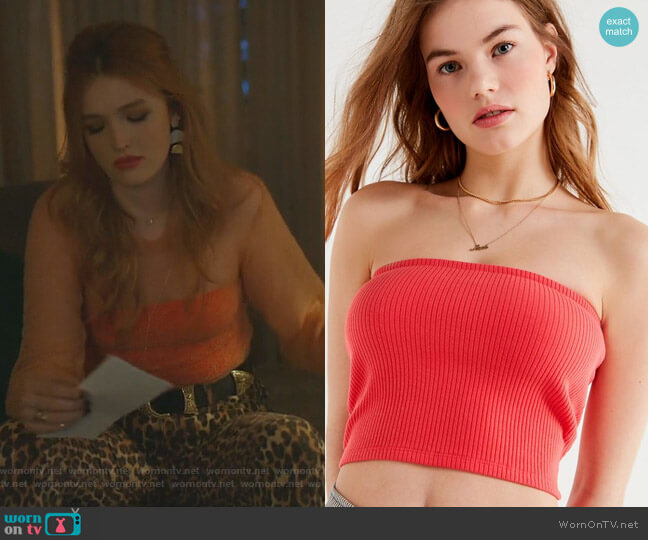 Urban Outfitters Hallie Ribbed Knit Cropped Tube Top worn by Kirby Anders (Maddison Brown) on Dynasty