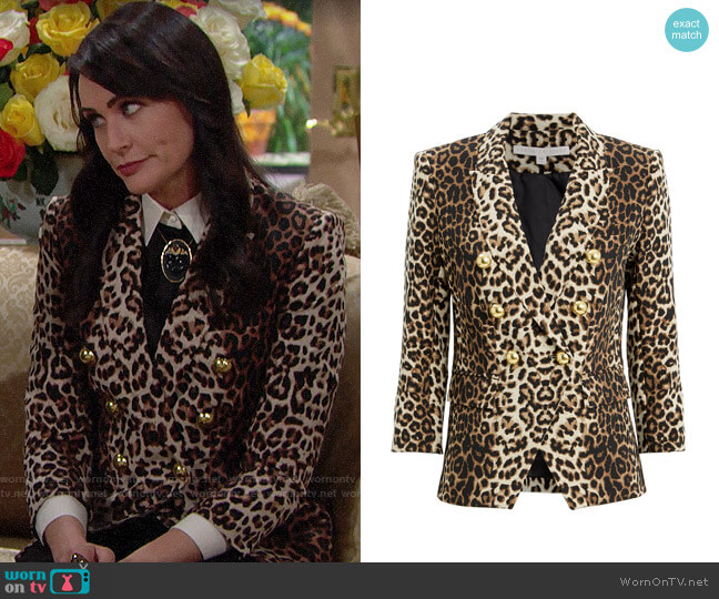 Veronica Beard Empire Leopard Jacket worn by Quinn Fuller (Rena Sofer) on The Bold and the Beautiful