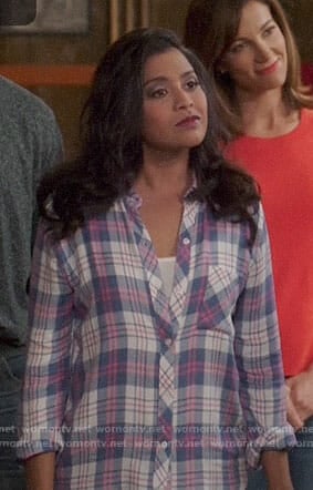 Vicky’s plaid shirt on The Good Place