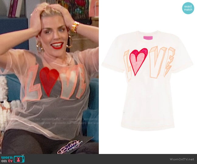 Viktor & Rolf Love Slogan T-shirt worn by Busy Philipps on Busy Tonight