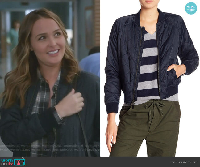Vince Quilted Bomber Jacket worn by Jo Wilson (Camilla Luddington) on Greys Anatomy