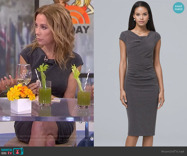 White House Black Market Draped Knit Sheath Dress worn by Kathie Lee Gifford on Today