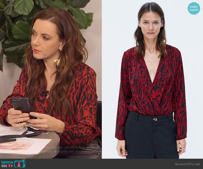 Zara Animal Print Bodysuit worn by Melanie Bromley on E! News