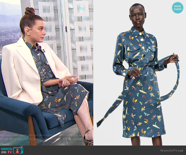 Zara Insect Print Dress worn by Melanie Bromley on E! News