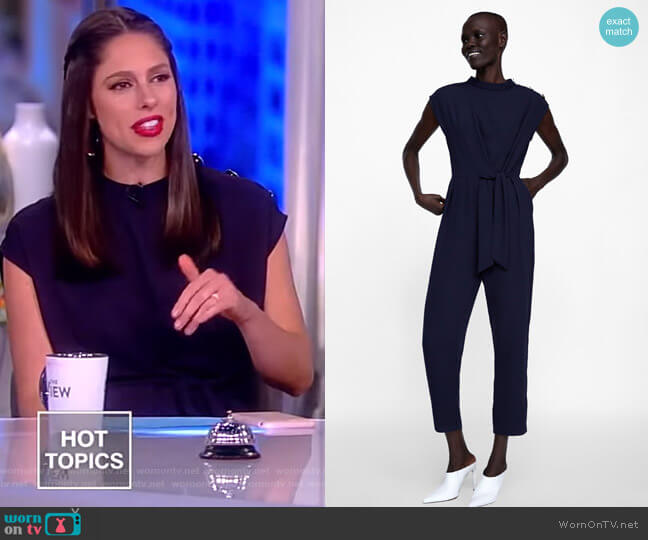 Zara Jumpsuit with Buttons and Tie worn by Abby Huntsman on The View