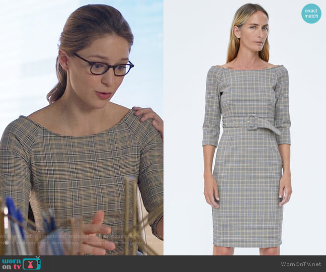 Zara Belted Checkered Dress worn by Kara Danvers (Melissa Benoist) on Supergirl