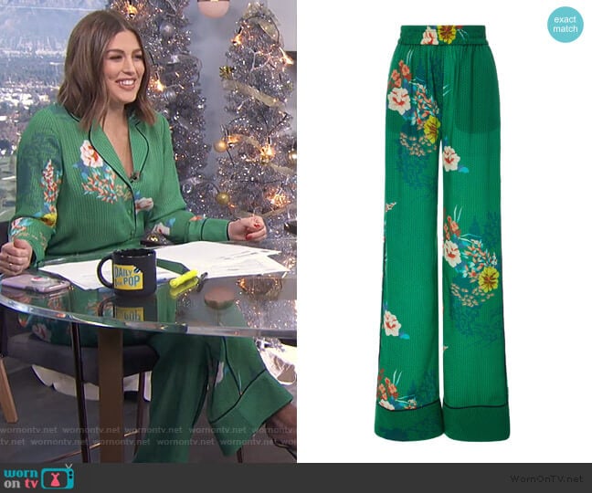 Alexis Desowa Floral Wide Leg Pants worn by Carissa Loethen Culiner on E! News