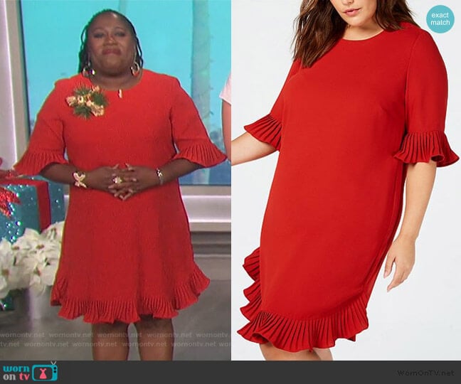 Alfani Pleated Flounce Dress worn by Sheryl Underwood on The Talk