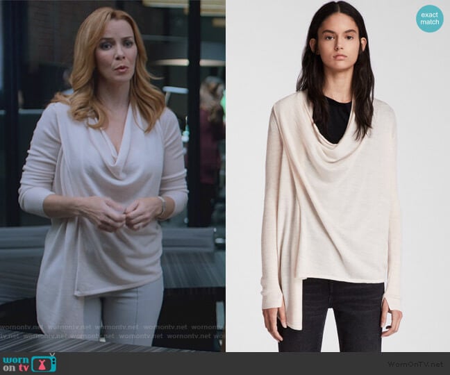 All Saints Drina Ribbed Cardigan worn by Leslie Dean (Annie Wersching) on Marvels Runaways