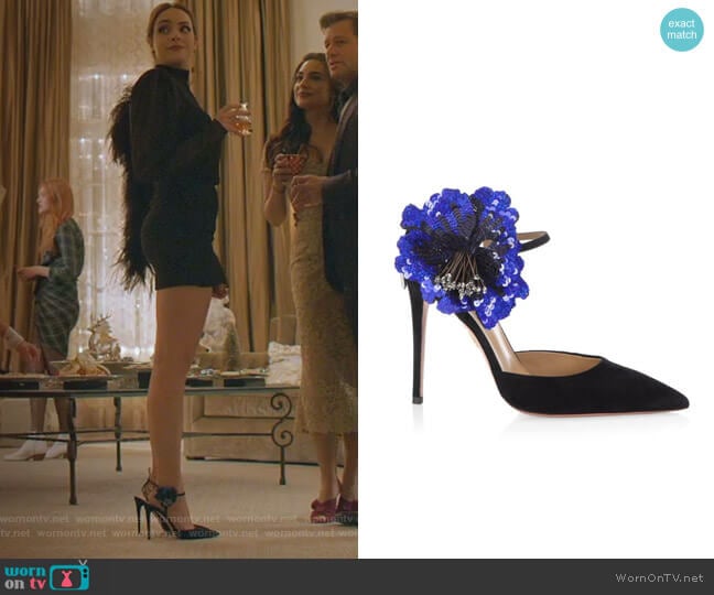 Aquazzura Disco Flower Pumps worn by Fallon Carrington (Elizabeth Gillies) on Dynasty