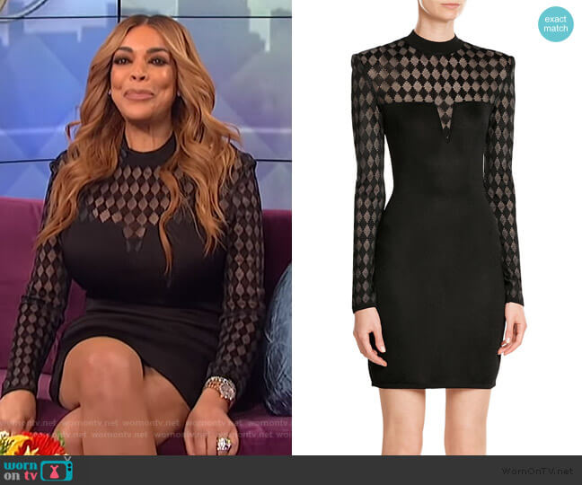 Balmain Mini Dress with Sheer Inserts worn by Wendy Williams on The Wendy Williams Show