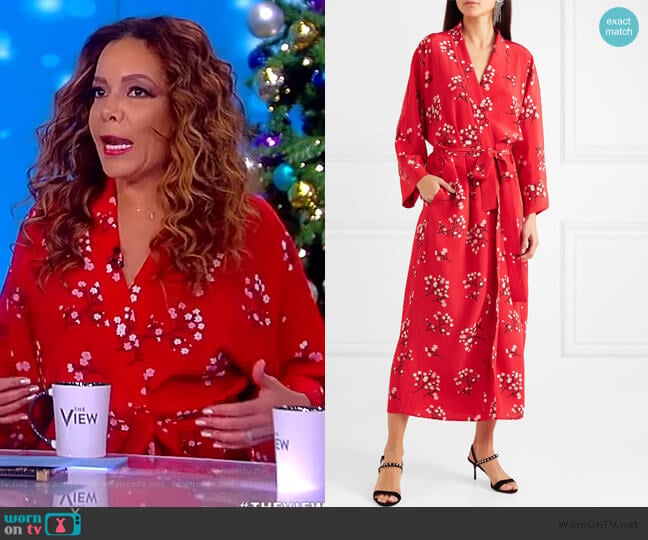 Bernadette Floral-print silk crepe de chine wrap maxi dress worn by Sunny Hostin on The View