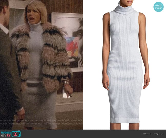 Brandon Maxwell Sleeveless Turtleneck Ribbed Dress worn by Giselle (Nicole Ari Parker) on Empire