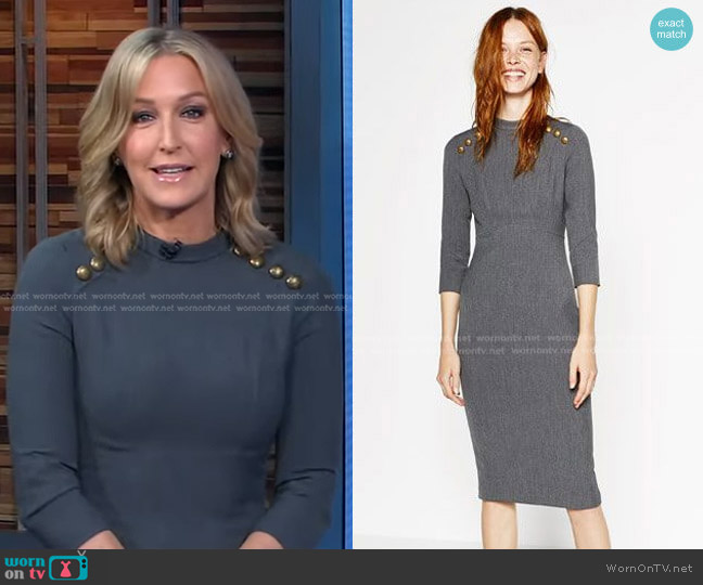 Zara Buttoned Tube Dress worn by Lara Spencer on Good Morning America