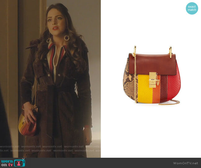 Chloe Drew Small Python Shoulder Bag worn by Fallon Carrington (Elizabeth Gillies) on Dynasty