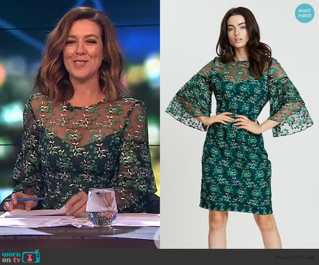 Cooper St Radiance Fitted Mini Dress worn by Gorgi Coghlan on The Project