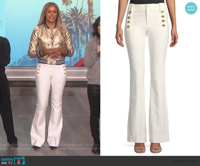 Derek Lam 10 Crosby Robertson Sailor Button Flare Pants worn by Eve on The Talk