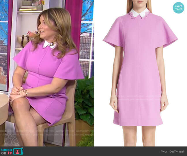 Lela Rose Detachable Embroidered Collar Tunic Dress worn by Jenna Bush Hager on Today