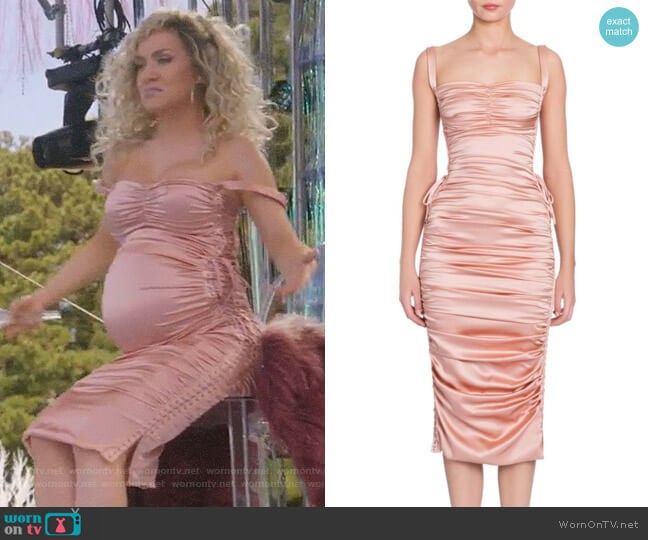Dolce & Gabbana Ruched Satin Lace-Up Dress worn by Star Davis (Jude Demorest) on Star