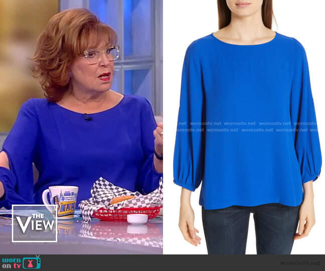 Eileen Fisher Slit Sleeve Silk Top worn by Joy Behar on The View