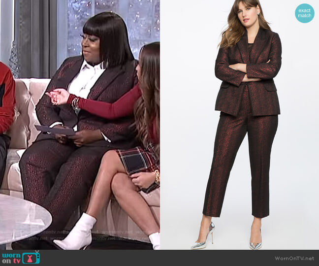 Eloquii Leopard Jacquard Blazer worn by Loni Love on The Real