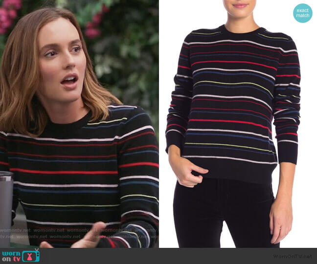 Equipment Shirley Stripe Cashmere Sweater worn by Angie (Leighton Meester) on Single Parents