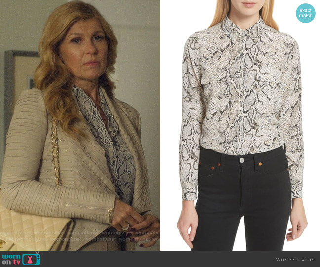 Equipment Slim Signature Python Print Shirt worn by Debra Newell (Connie Britton) on Dirty John
