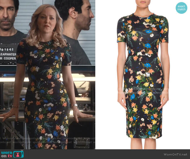 Erdem Essie Mariko Meadow Dress worn by Marissa Morgan (Geneva Carr) on Bull