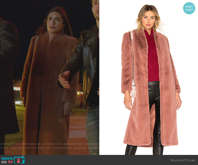Michelle Mason Faux Fur Coat worn by Cristal Jennings (Daniella Alonso) on Dynasty