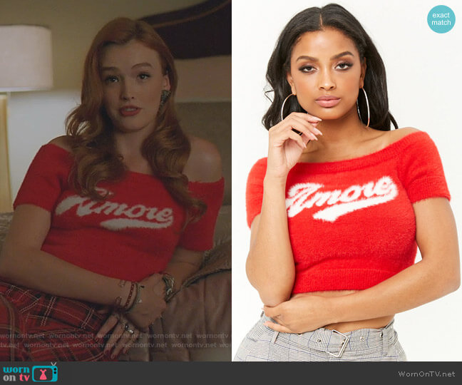 Forever 21 Fuzzy Amore Graphic Crop Top worn by Kirby Anders (Maddison Brown) on Dynasty