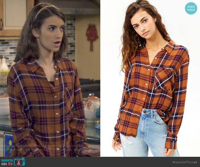 Forever 21 Plaid High-Low Shirt worn by Ramona Gibbler (Soni Nicole Bringas) on Fuller House