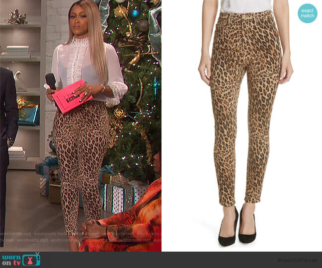 Frame Ali High Waist Cigarette Skinny Jeans worn by Eve on The Talk