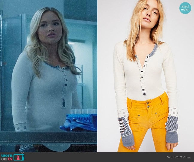 Free People We The Free Railroad Henley worn by Lauren Strucker (Natalie Alyn Lind) on The Gifted