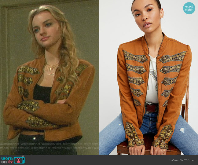 Free People Twill Band Jacket worn by Claire Brady (Olivia Keegan) on Days of our Lives