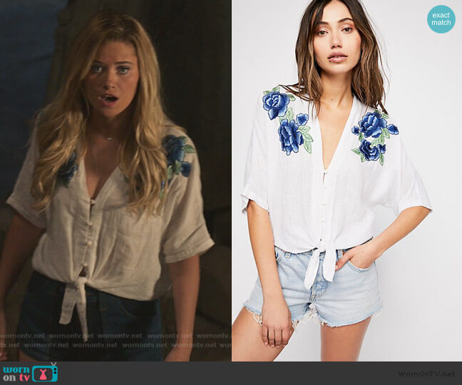 Rails Thea Rose Embroidered Top worn by Karolina Dean (Virginia Gardner) on Marvels Runaways
