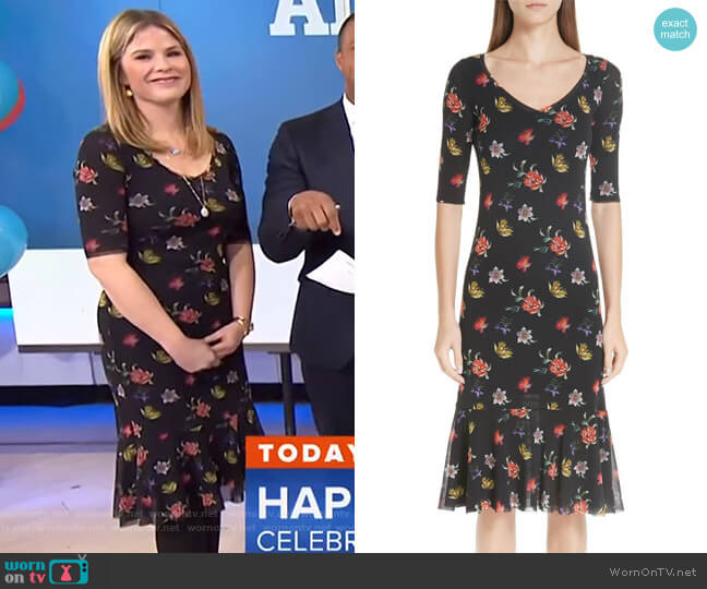 Fuzzi Floral Tulle Dress worn by Jenna Bush Hager on Today