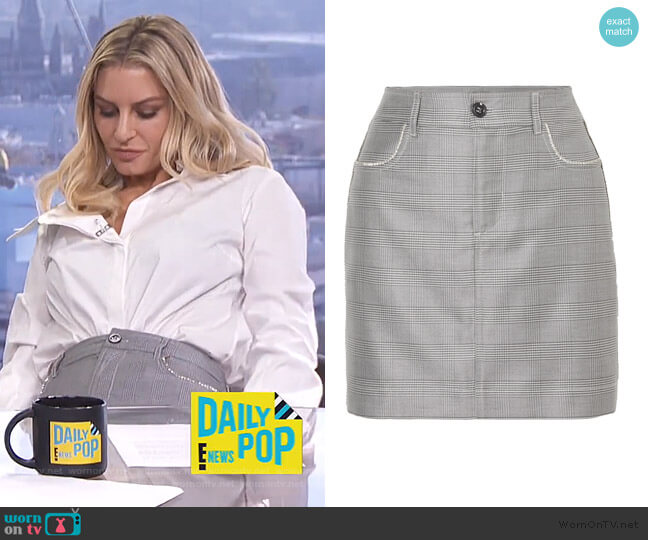 Ganni Checkered Mini Skirt worn by Morgan Stewart on E! News