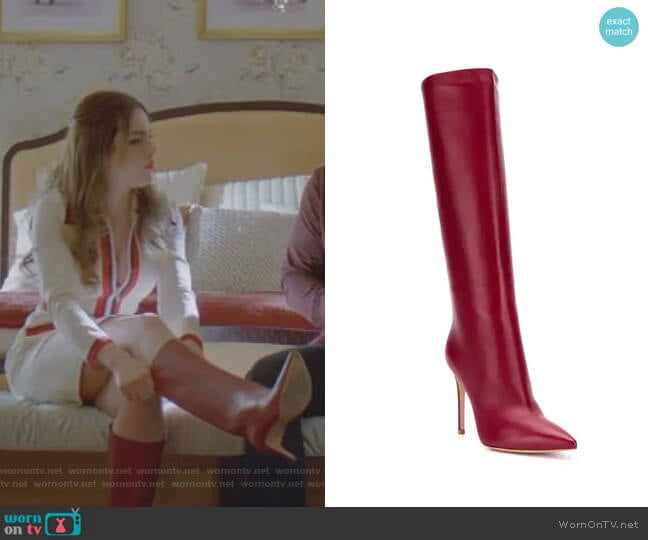 Gianvito Rossi Pointed Knee-Length Boots worn by Fallon Carrington (Elizabeth Gillies) on Dynasty