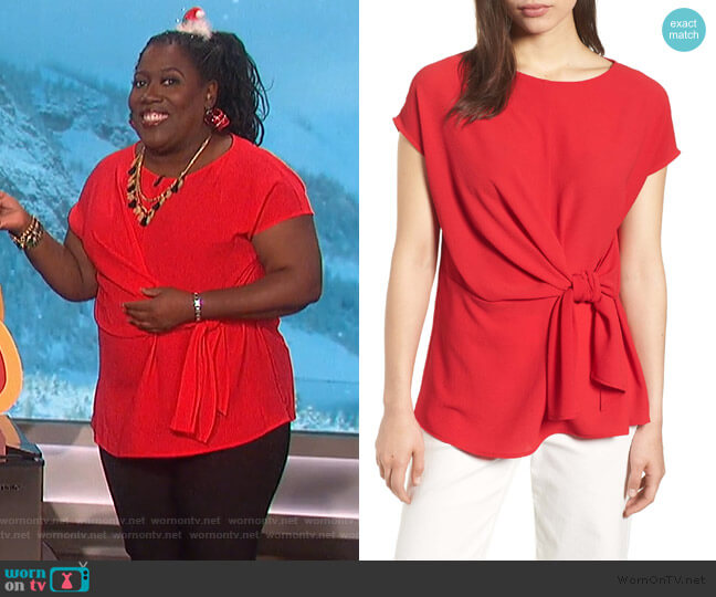Gibson Tie Front Blouse worn by Sheryl Underwood on The Talk