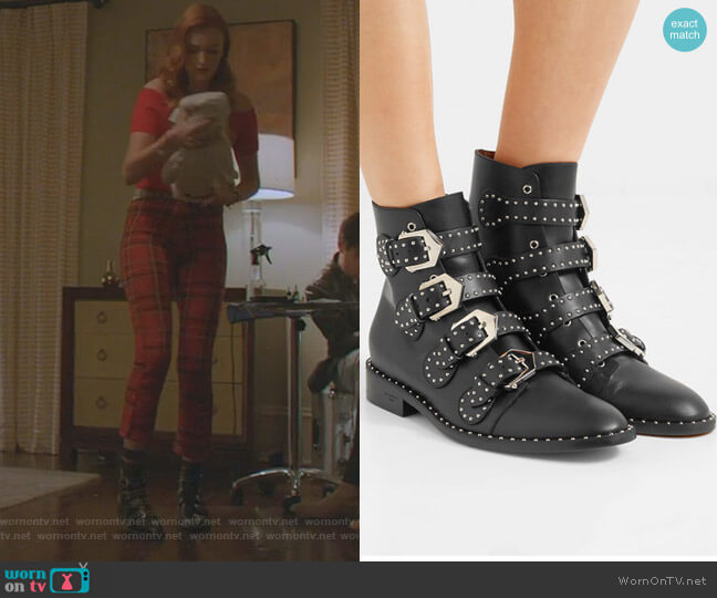 Givenchy Elegant Studded Ankle Boots worn by Kirby Anders (Maddison Brown) on Dynasty
