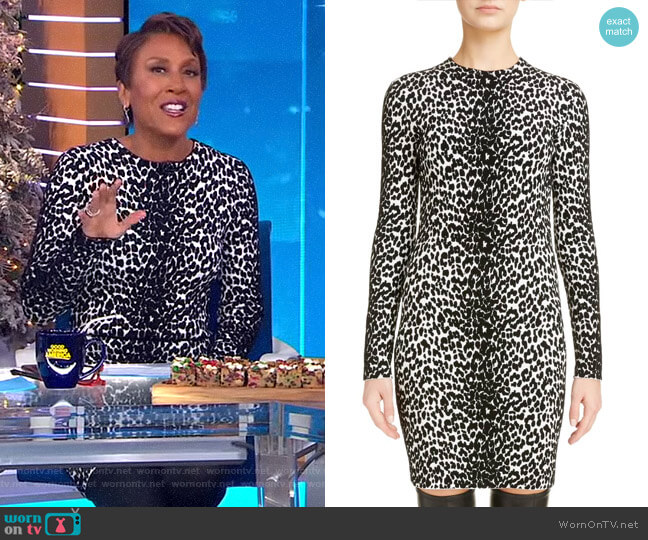 Givenchy Leopard Jacquard Body-Con Dress worn by Robin Roberts on Good Morning America