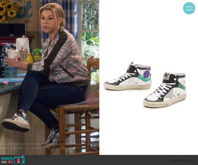 Golden Goose 2.12 High Top Sneakers worn by Stephanie Tanner (Jodie Sweetin) on Fuller House