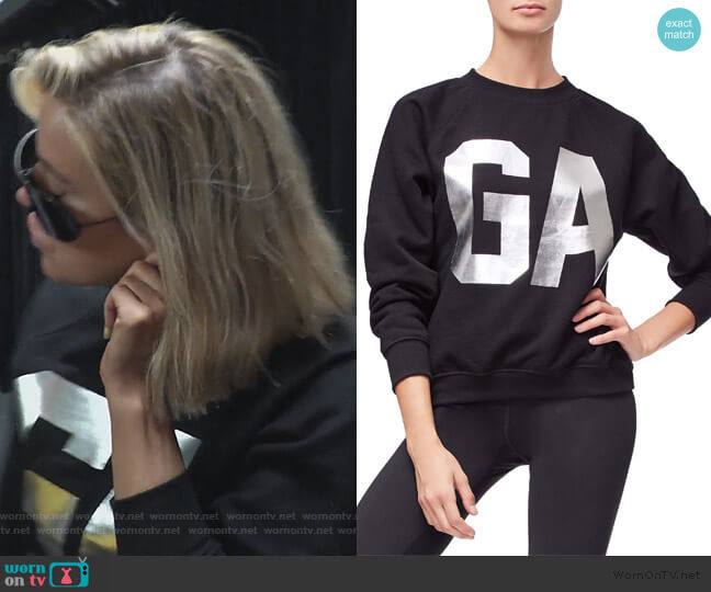 Good American Goodies Varsity Sweatshirt worn by Khloe Kardashian on Keeping Up with the Kardashians