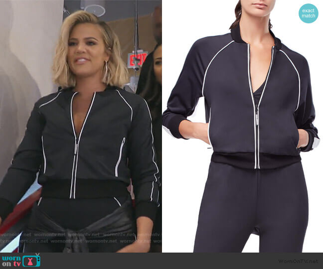 Good American Piped Bomber Jacket worn by Khloe Kardashian on Keeping Up with the Kardashians