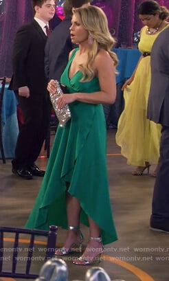 DJ’s green high low wrap dress on Fuller House
