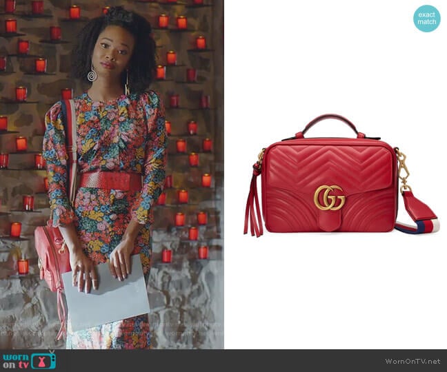 Gucci GG Marmont 2.0 Matelassé Camera Bag with Webbed Strap worn by Monica Colby (Wakeema Hollis) on Dynasty