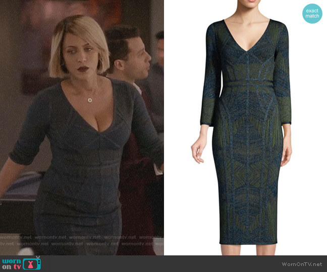 Herve Leger Jacquard Column Bandage Dress worn by Giselle (Nicole Ari Parker) on Empire