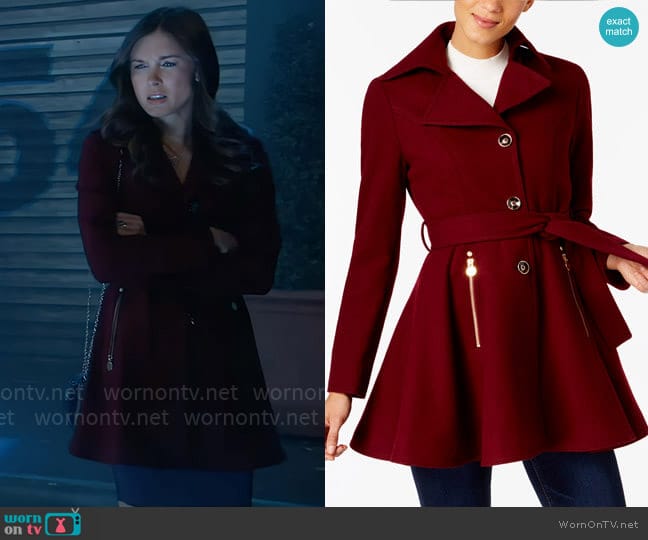 INC International Concepts Skirted Walker Coat worn by Willow Tait (Katelyn MacMullen) on General Hospital